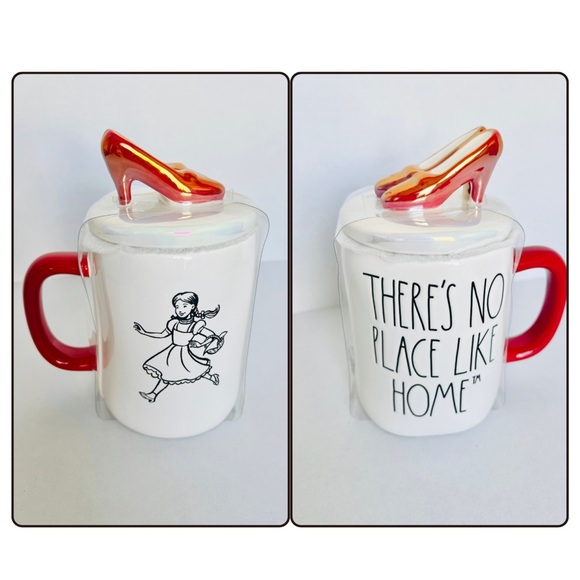 Rae Dunn Wizard of Oz Ruby Slippers Dorothy Double Sided Mug with Lid NWT New - Picture 1 of 10